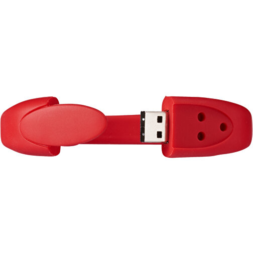 Bracelet USB-Stick , rot MB , 2 GB , Silikon Kunststoff MB , 24,40cm x 2,10cm x 1,10cm (Länge x Höhe x Breite), Bild 3