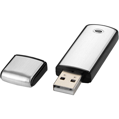 USB-Stick Square , silber MB , 8 GB , Kunststoff, Aluminium MB , 6,40cm x 2,10cm x 0,70cm (Länge x Höhe x Breite), Bild 1