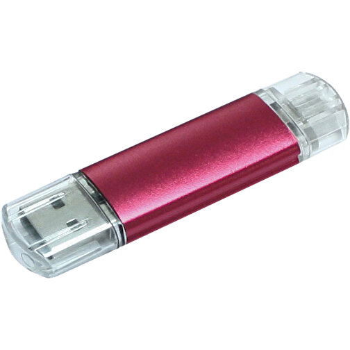 Silicon Valley On-the-Go USB-Stick , rot MB , 2 GB , Aluminium MB , 6,90cm x 1,80cm x 0,70cm (Länge x Höhe x Breite), Bild 1