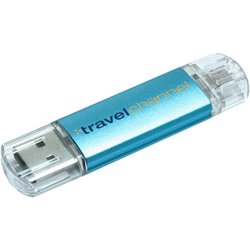 Silicon Valley On-the-Go USB-Stick , blau MB , 8 GB , Aluminium MB , 6,90cm x 1,80cm x 0,70cm (Länge x Höhe x Breite), Bild 2
