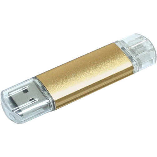 Silicon Valley On-the-Go USB-Stick , gold MB , 16 GB , Aluminium MB , 6,90cm x 1,80cm x 0,70cm (Länge x Höhe x Breite), Bild 1