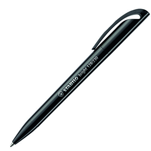 STABILO Bright Kugelschreiber , Stabilo, schwarz, recycelter Kunststoff, 14,70cm x 1,60cm x 1,20cm (Länge x Höhe x Breite), Bild 2