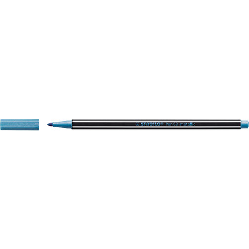 STABILO Pen 68 Metallic Fasermaler , Stabilo, metallic blau, Kunststoff, 16,80cm x 0,80cm x 0,80cm (Länge x Höhe x Breite), Bild 1