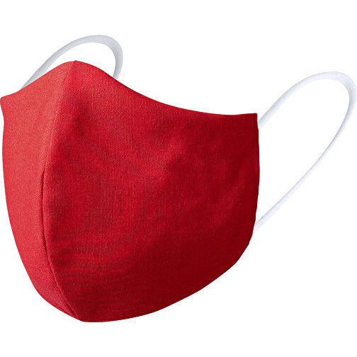 Wiederverwendbare Hygienemaske Liriax , rot, Äußere: 50% Baumwolle/ 50% Polyester. Innen: 100% Baumwolle, 24,00cm x 15,00cm (Länge x Breite), Bild 1
