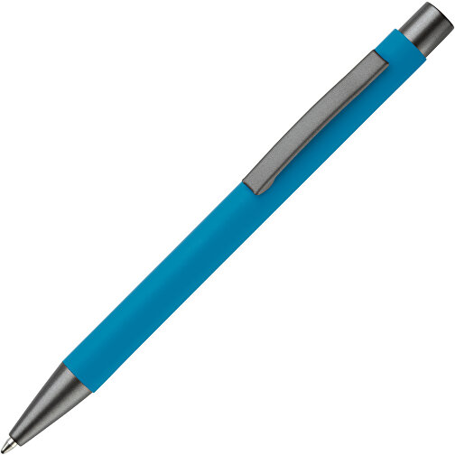 Metallkugelschreiber New York Soft-Touch , hellblau, Aluminium & Metall, 13,60cm (Länge), Bild 2