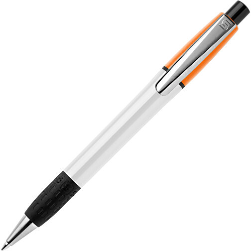 Kugelschreiber Semyr Grip Colour Hardcolour , weiss / orange, ABS & Metall, 13,70cm (Länge), Bild 2