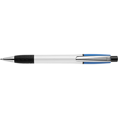 Kugelschreiber Semyr Grip Colour Hardcolour , weiss / hellblau, ABS & Metall, 13,70cm (Länge), Bild 3