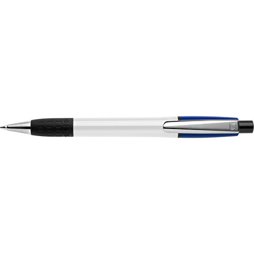 Kugelschreiber Semyr Grip Colour Hardcolour , weiß / dunkelblau, ABS & Metall, 13,70cm (Länge), Bild 3