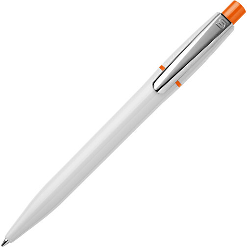 Kugelschreiber Semyr Hardcolour , weiss / orange, ABS & Metall, 13,70cm (Länge), Bild 2