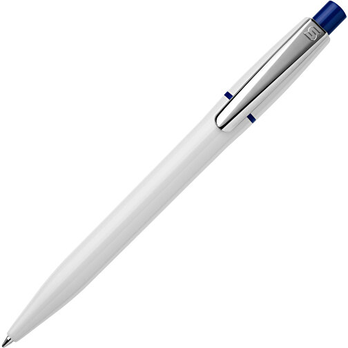 Kugelschreiber Semyr Hardcolour , weiss / dunkelblau, ABS & Metall, 13,70cm (Länge), Bild 2