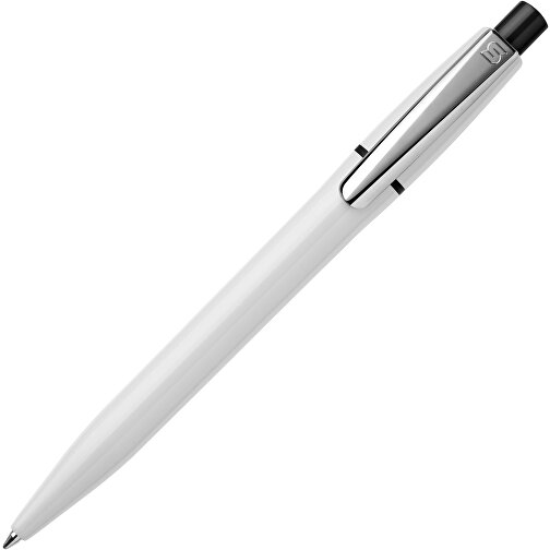 Kugelschreiber Semyr Hardcolour , weiss / schwarz, ABS & Metall, 13,70cm (Länge), Bild 2
