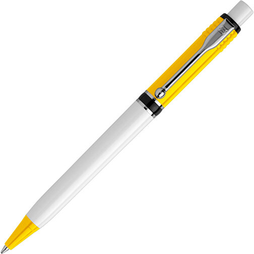 Kugelschreiber Raja Colour Hardcolour , gelb / weiß, ABS & Metall, 14,00cm (Länge), Bild 2