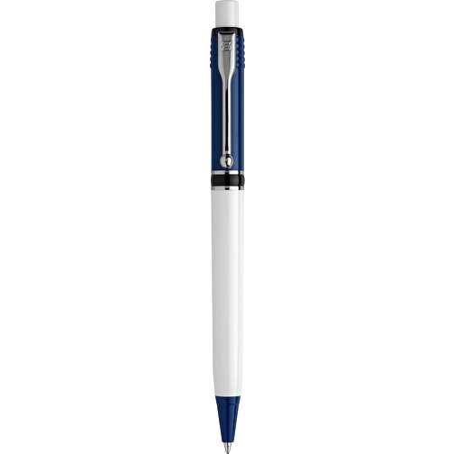 Kugelschreiber Raja Colour Hardcolour , dunkelblau / weiß, ABS & Metall, 14,00cm (Länge), Bild 1