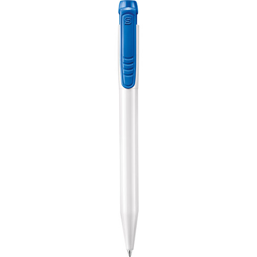 Kugelschreiber Pier Hardcolour , weiß / hellblau, ABS, 13,60cm (Länge), Bild 1