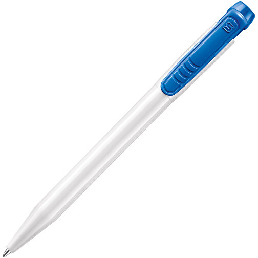 Kugelschreiber Pier Hardcolour , weiß / hellblau, ABS, 13,60cm (Länge), Bild 2