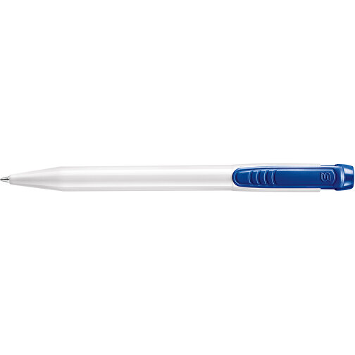 Kugelschreiber Pier Hardcolour , weiß / dunkelblau, ABS, 13,60cm (Länge), Bild 3