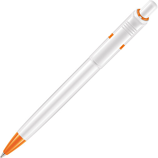 Kugelschreiber Ducal Hardcolour , weiß / orange, ABS, 13,80cm (Länge), Bild 2