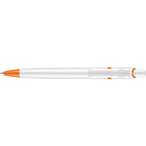 Kugelschreiber Ducal Hardcolour , weiss / orange, ABS, 13,80cm (Länge), Bild 3