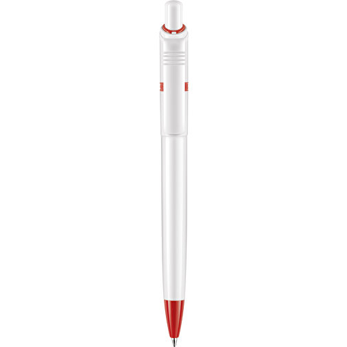 Kugelschreiber Ducal Hardcolour , weiss / rot, ABS, 13,80cm (Länge), Bild 1