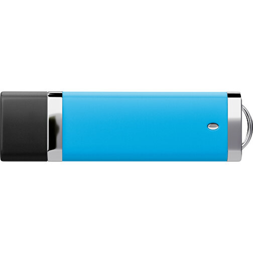 PromoPerfect USB-STICK 2.0 PLASTIK , himmelblau / schwarz MB , 65 GB , Gummiplastik, Kunststoff MB , 7,00cm x 0,70cm x 2,00cm (Länge x Höhe x Breite), Bild 2