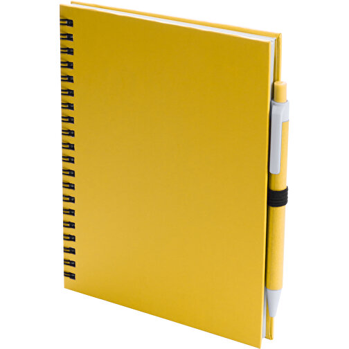 Notizbuch Koguel , gelb, Reclycling Pappe, 15,00cm x 1,90cm x 18,20cm (Länge x Höhe x Breite), Bild 1