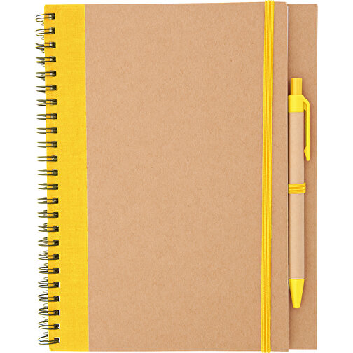 Notizbuch Tunel , gelb, Reclycling Pappe, 16,50cm x 1,00cm x 21,00cm (Länge x Höhe x Breite), Bild 1