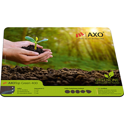 AXOPAD® Mousepad AXOTop Green 400, 24 x 19,5 cm rektangulär, 1,5 mm tjockt, Bild 1