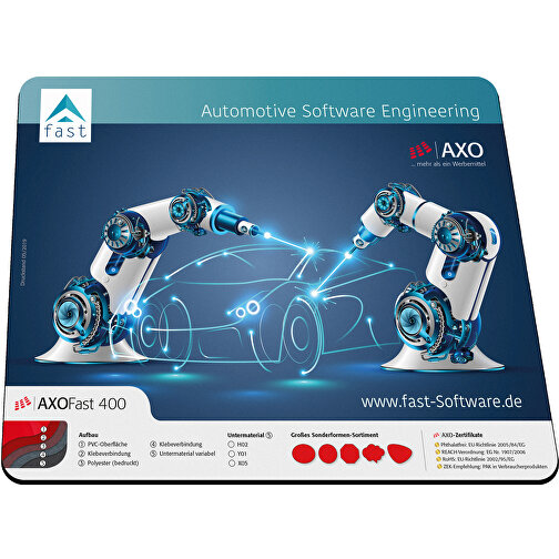 AXOPAD® Mousepad AXOFast 400, kwadrat 20 x 20 cm, grubosc 1,4 mm, Obraz 1