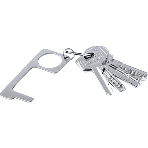 Schlüsselanhänger Anticontact Bigox , silber, Rostfreier Stahl, 3,20cm x 0,20cm x 7,60cm (Länge x Höhe x Breite), Bild 2