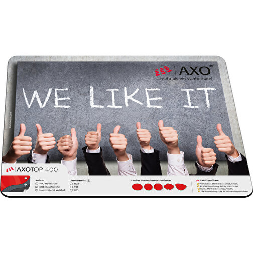 AXOPAD® Mousepad AXOTop 400, 24 x 19,5 cm rettangolare, 1 mm di spessore, Immagine 1