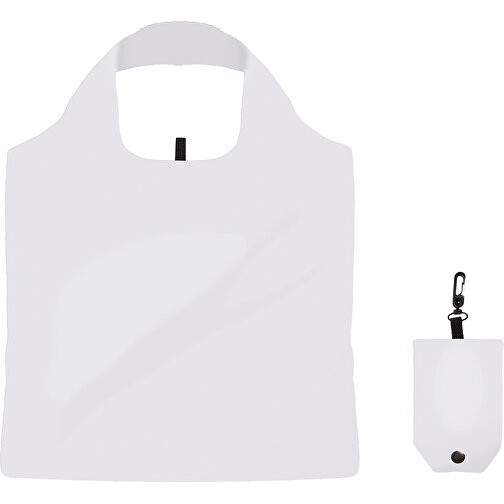 Full Color Faltbare Einkaufstasche Mit Hülle , weiss, Polyester, 50,00cm x 39,00cm (Höhe x Breite), Bild 1