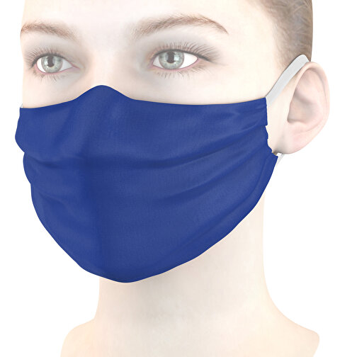 Mund-Nasen-Maske Mit Nasenbügel , dunkelblau, Polyester, 11,00cm x 9,00cm (Länge x Breite), Bild 1