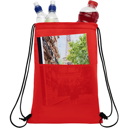 Oriole Kühltasche Mit Kordelzug 5L , rot, 210D Polyester, 32,00cm x 43,00cm (Länge x Höhe), Bild 5