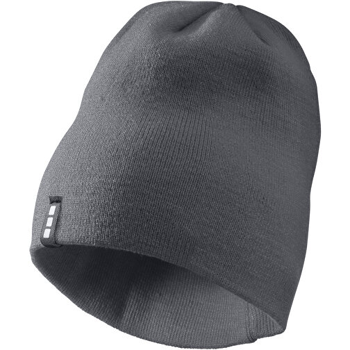 Level Mütze , storm grey, 1x1 Rib Strick 100% Acryl, 26,00cm x 19,00cm (Höhe x Breite), Bild 1
