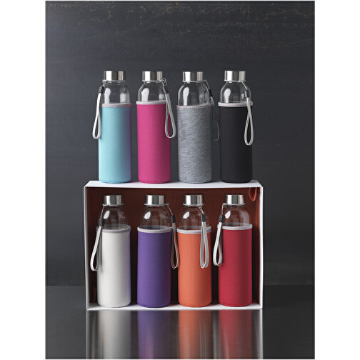 Bodhi 500 Ml Glas-Sportflasche , grau, Glas, Neopren, Edelstahl, 22,10cm (Höhe), Bild 5