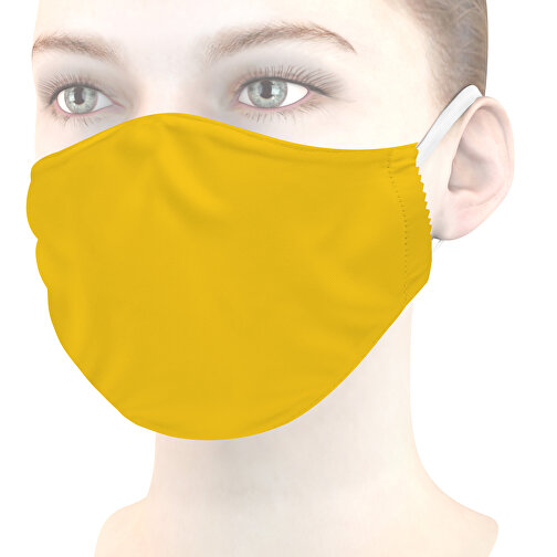 Mikrofaser-Gesichtsmaske , gelb, 70% Polyester, 30% Polyamid, 18,00cm x 8,00cm (Länge x Breite), Bild 1