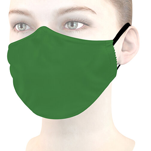 Mikrofaser-Kindermaske Mit Nasenbügel , grün, 70% Polyester, 30% Polyamid, 17,00cm x 6,00cm (Länge x Breite), Bild 1