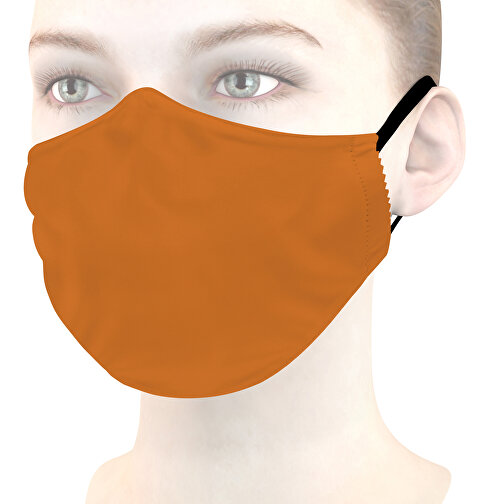 Mikrofaser-Kindermaske Mit Nasenbügel , orange, 70% Polyester, 30% Polyamid, 17,00cm x 6,00cm (Länge x Breite), Bild 1