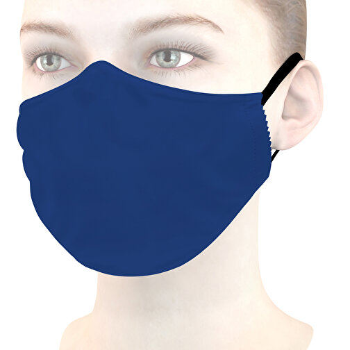 Mikrofaser-Gesichtsmaske Mit Nasenbügel , dunkelblau, 70% Polyester, 30% Polyamid, 18,00cm x 8,00cm (Länge x Breite), Bild 1