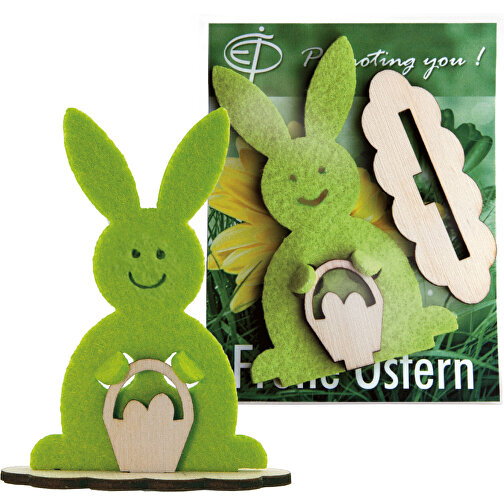 Figura de palo de conejo en tarjeta promocional, incluido el grabado por láser, Imagen 2
