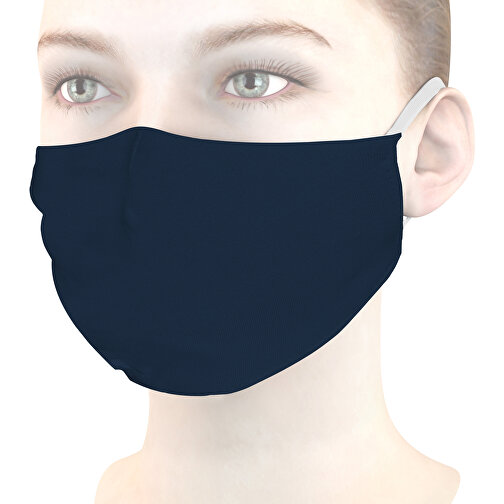 Mund-Nasen-Maske Deluxe , navyblau, Baumwolle, 21,00cm x 12,00cm (Länge x Breite), Bild 1