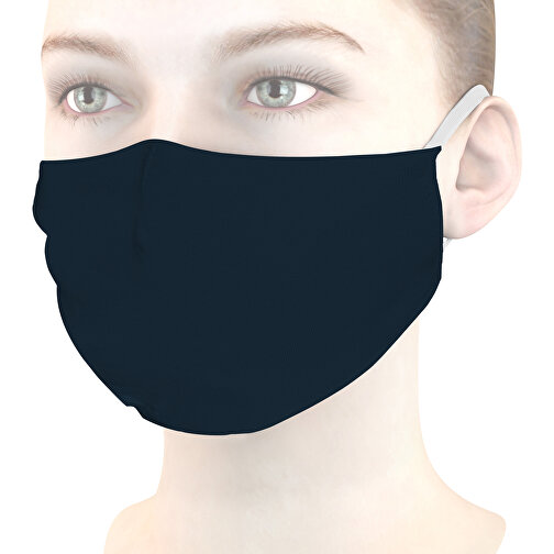 Mund-Nasen-Maske Deluxe , dunkelblau, Baumwolle, 21,00cm x 12,00cm (Länge x Breite), Bild 1