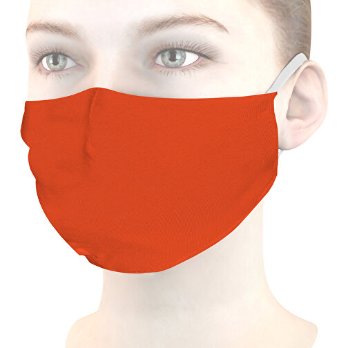 Mund-Nasen-Maske Deluxe , orange, Baumwolle, 21,00cm x 12,00cm (Länge x Breite), Bild 1