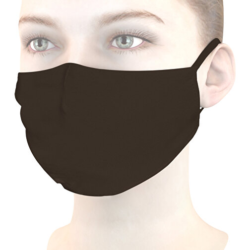 Mund-Nasen-Maske Deluxe , walnuss, Baumwolle, 21,00cm x 12,00cm (Länge x Breite), Bild 1