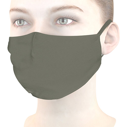 Mund-Nasen-Maske Deluxe , kohlgrün, Baumwolle, 21,00cm x 12,00cm (Länge x Breite), Bild 1
