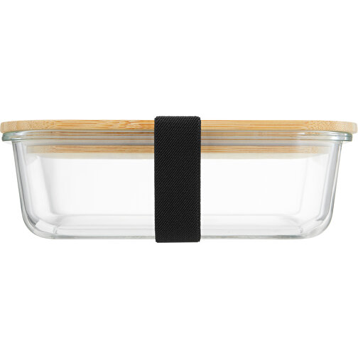 Boîte à repas en verre résistant à la chaleur avec couvercle en bambou, avec joint et avec un vo, Image 1