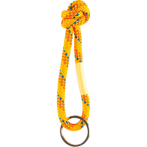 Schlüsselanhänger Mit Geknoteter Schnur , gelb, Polyester, 10,00cm x 0,80cm (Länge x Breite), Bild 1