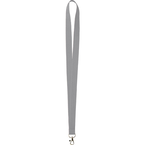 25 Mm Lanyard Mit Reflektierenden Fäden , hellgrau, Polyester, 90,00cm x 2,50cm (Länge x Breite), Bild 1