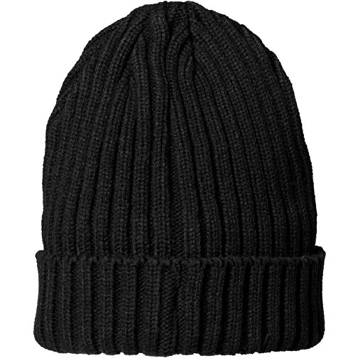 Spire Mütze , schwarz, 2x2 rib knit 100% Acryl, 23,00cm x 19,00cm (Höhe x Breite), Bild 3