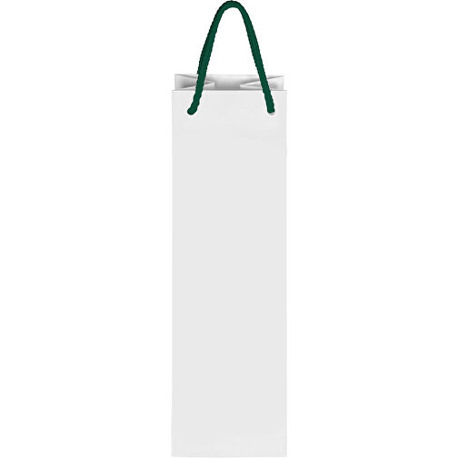 Tragetasche Classic 2, 10 X 9 X 40 Cm , grün/weiß, White Chrom Papier, 10,00cm x 40,00cm x 9,00cm (Länge x Höhe x Breite), Bild 3